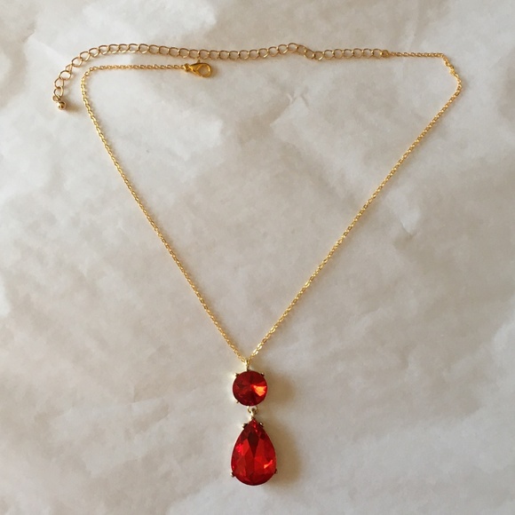 Witches of East End Handmade Replica of Wendy’s Double Ruby Teardrop Necklace - Picture 9 of 15